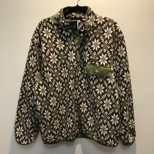 SOUTHERN PROPER- Olive Snowflake Snap Fleece